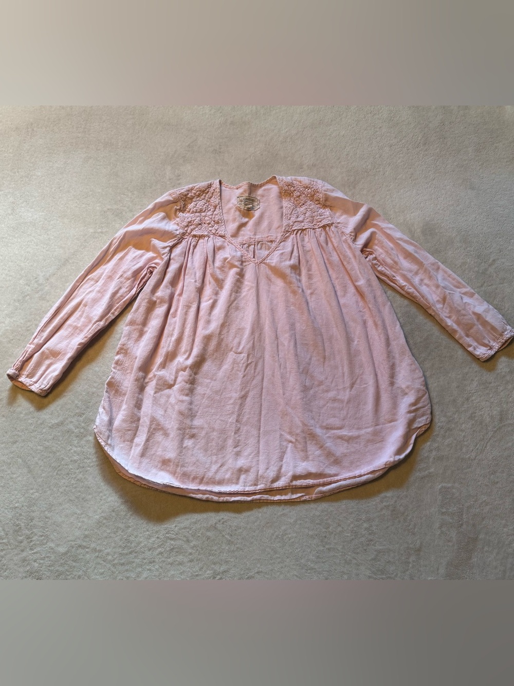 Current/Elliott Light Pink Gauze Picnic Shirt Tunic